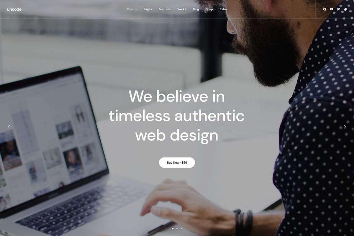 demo homepage Classic Agency Uncode